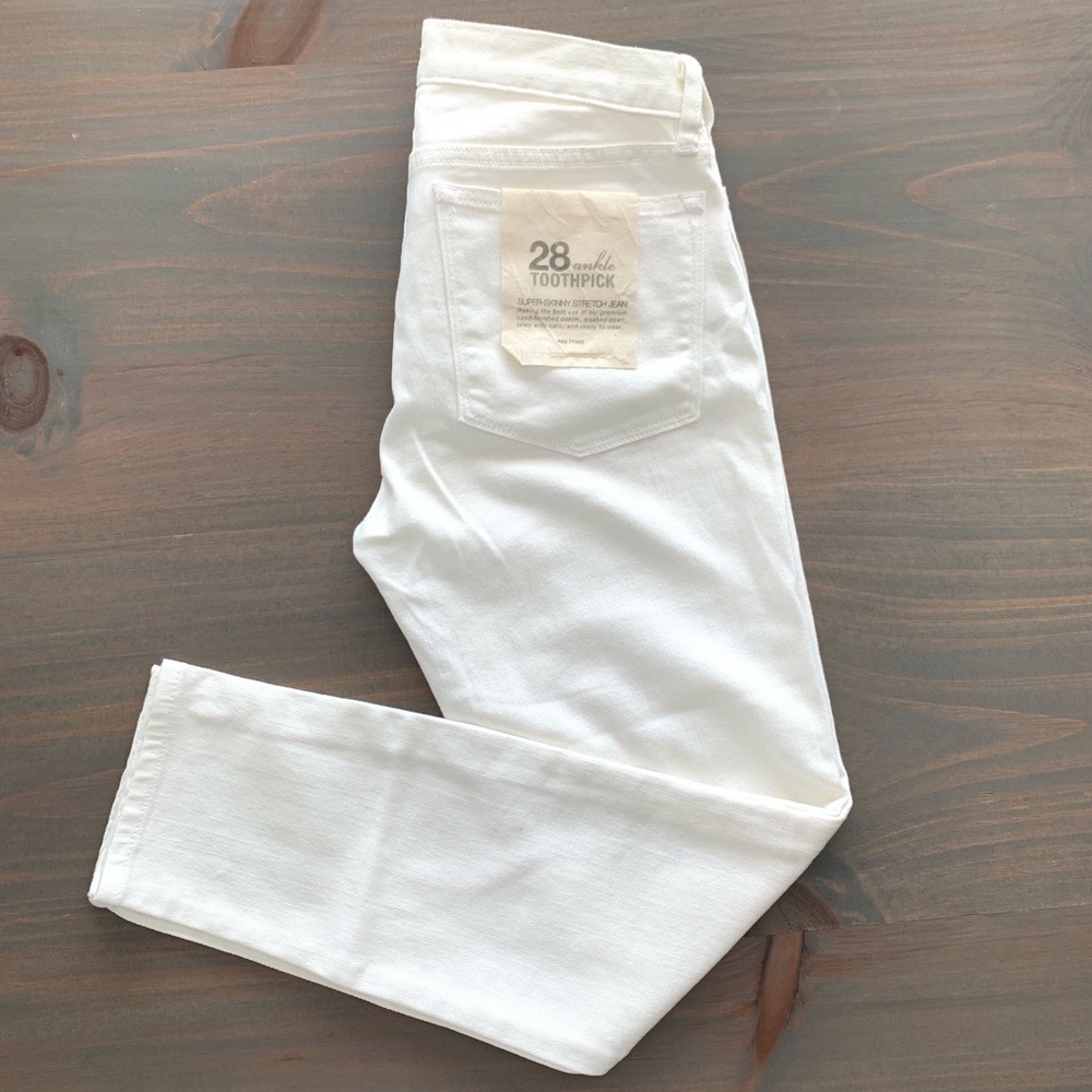 J. Crew white jeans.
